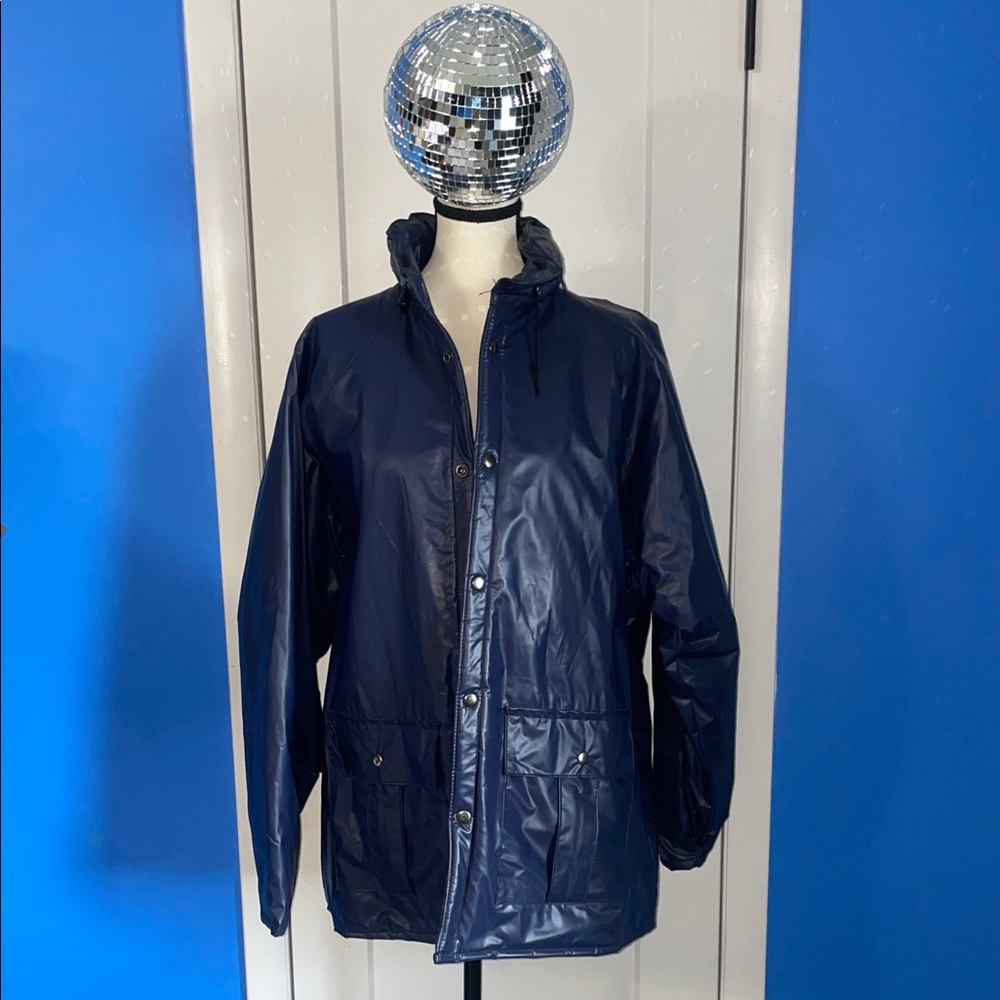 Men's Waterproof Navy Raincoat